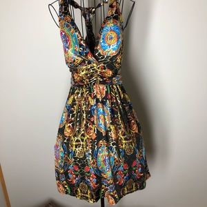 Beautiful Shiny Colorful Halter Dress